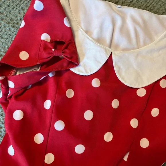 Bonne Chance Minnie Mouse Red Polka Dot Dress Disney - Picture 3 of 11